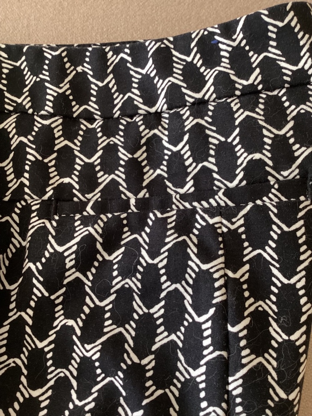 ADRIANNA PAPELL - BLACK WHITE COTTON PANTS - SIZE 6 - Picture 6 of 9